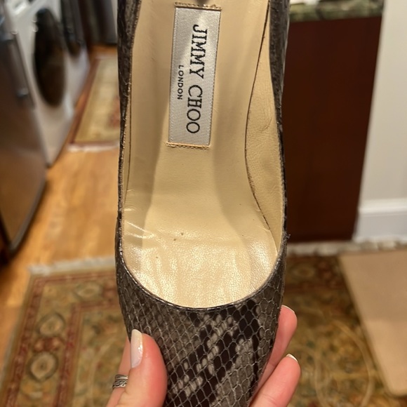 Jimmy Choo Python Closed Toe Heels Size 36 1/2 - Picture 5 of 5